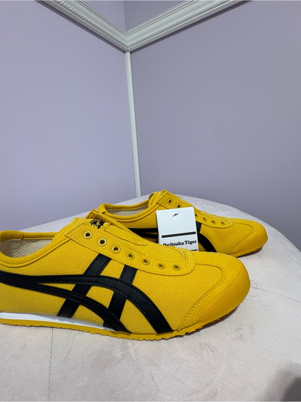 Onitsuka Tiger by Asics Yellow Sneakers with Black Stripes - Men